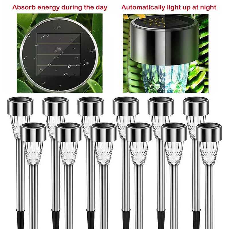 12 packs of solar garden lights outdoor solar lights waterproof landscape lighting used for road courtyard lawn decorationB240821