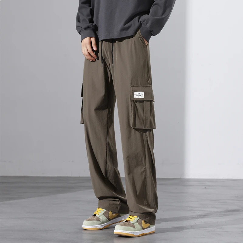 Mens Fashion Classic Casual Work Pants Street Comfort Edition Wide Leg Loose Large Hombre 240821