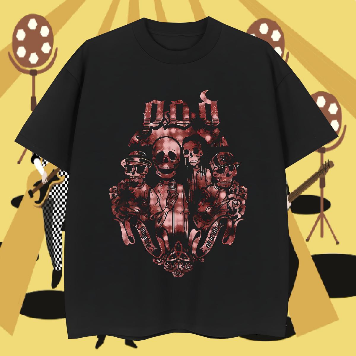 2024 DIY skull Men Tshirts 230g Cotton T-Shirts Plus Size Cartoon Casual O Neck Short Sleeves Comfortable Tees