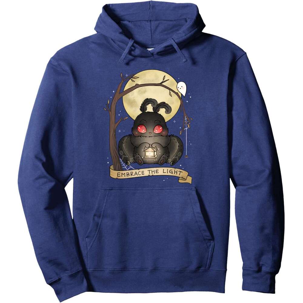 Hoodie For Mens Womens Embrace The Light Mothman Spooky Cute Cryptid Goth Halloween Pullover Graphic Hoodies Sweatshirt Long Sleeve Free shipping