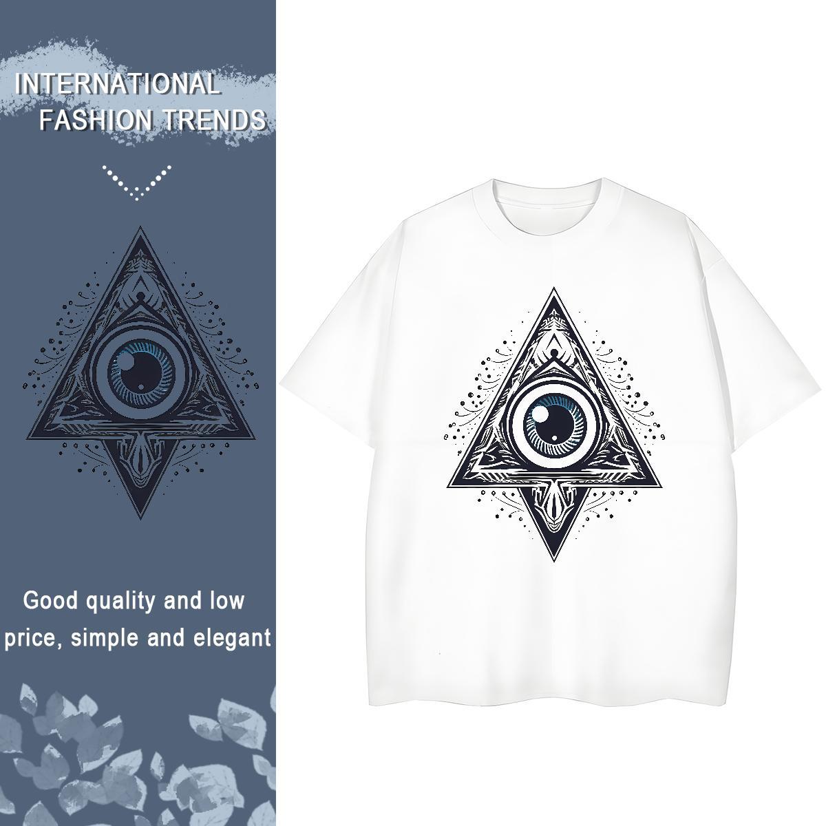 TOP Quality T-Shirts 230g Pure Cotton O-Neck Short Sleeve Street Wear eye of the devil Couples T Shirts High quality Cartoon Printing L-4XL Top Shirts