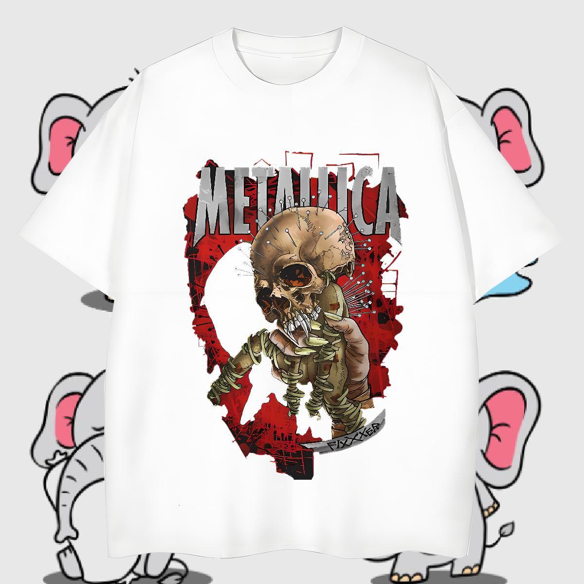 2024 Tshirt for Man Woman 230g Cotton Street Wear skull Breathable Crew Neck T Shirts Men Loose Anime Tshirts