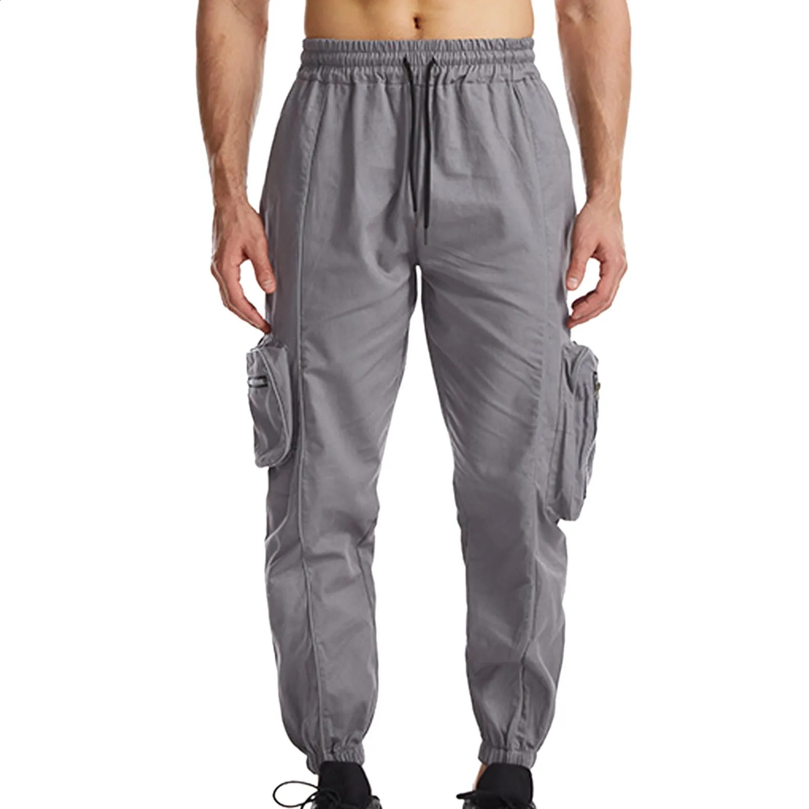 Product mens sports pants trend classic lace orange product reflective strip apron summer 240821