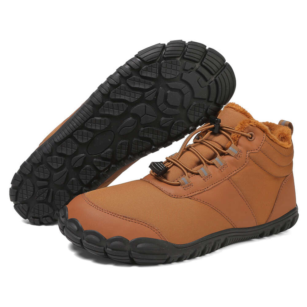 Ddmysports Outdoor Snow Boots For Men Winter New Style Anti Slip Waterproof Velvet Warm Cotton Shoes Women S Thick Soled Barefoot Five Finger OUTDOOR