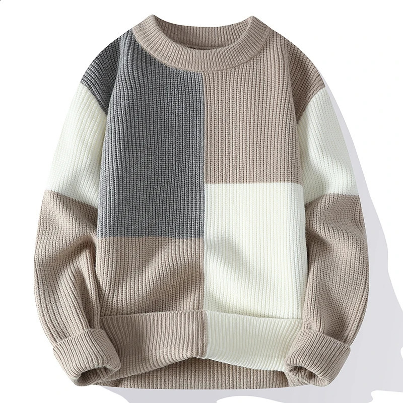Autumn and Winter Casual Gentleman Fashion Business Korean Version Slim Trend Comfortable Solid Color Mens Crewneck Sweater 240821