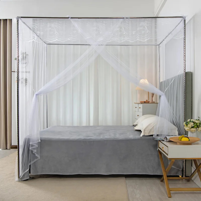 Portable Square Mosquito Net For Bedroom Outdoor Travel Insect Proof Tent Summer Solid Color AntiMosquito Bed Canopy 240820