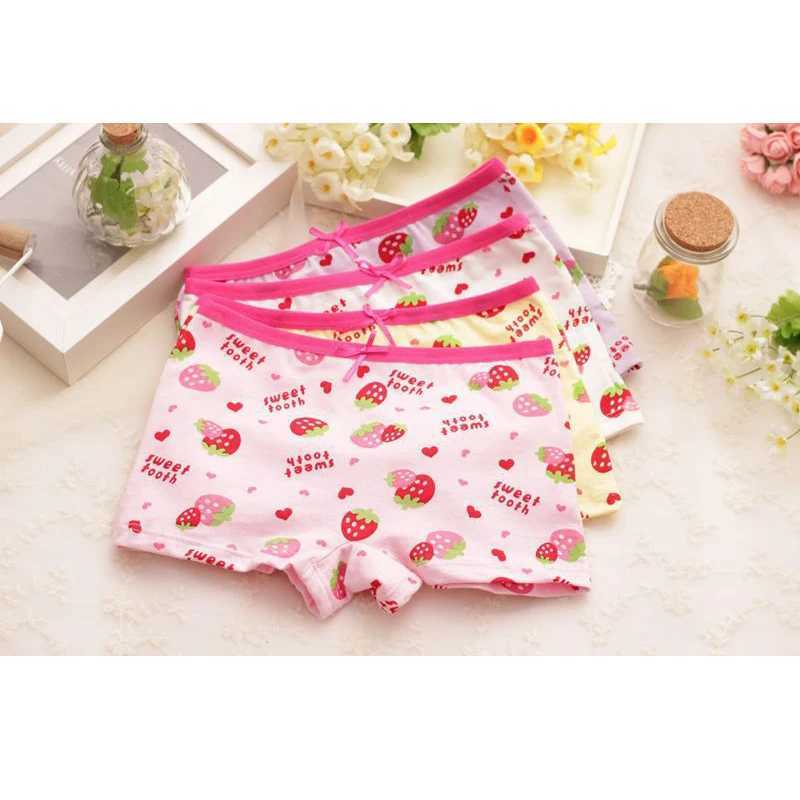 Cute strawberry print cotton underpants bow child children pants baby girls underwear panties wholesale accessories UD14 Y240821