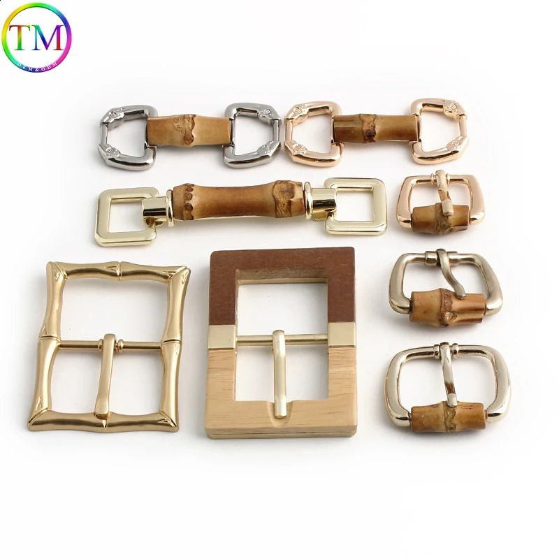 202932MM natural bamboo root metal buckle connector hanger used for bags handbags shoes shoulder straps hardware accessories 240820