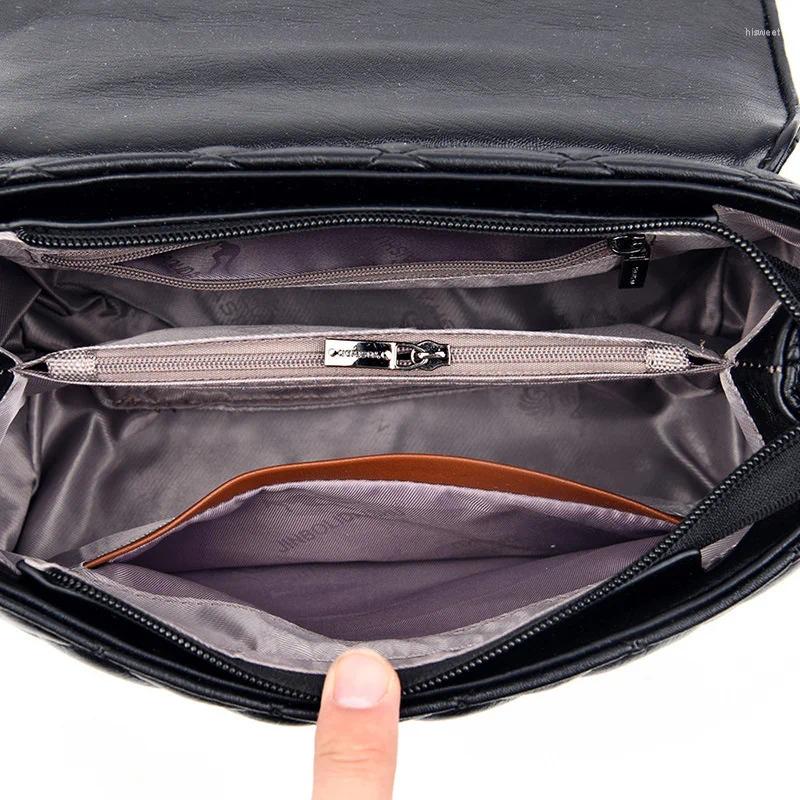 Bag Korean Fashion Rhombic Chain Women's Straddle Shoulder Broadcast Taschen Women Messenger Bags Leather Handbags Black