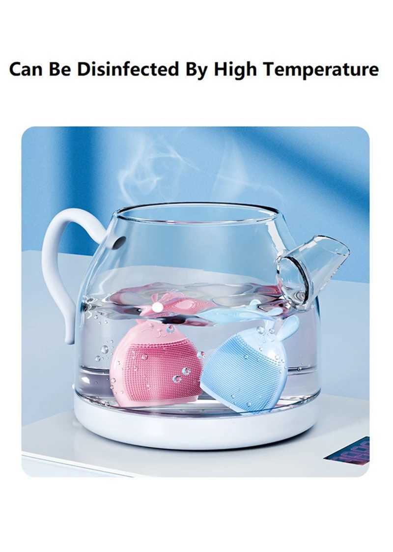 Rabbit Shape Silicone Face Cleansing Brush Skin Scrubber Glove Baby Shampoo Softy Brush Deeply Exfoliating Skin Care Tool Y240821