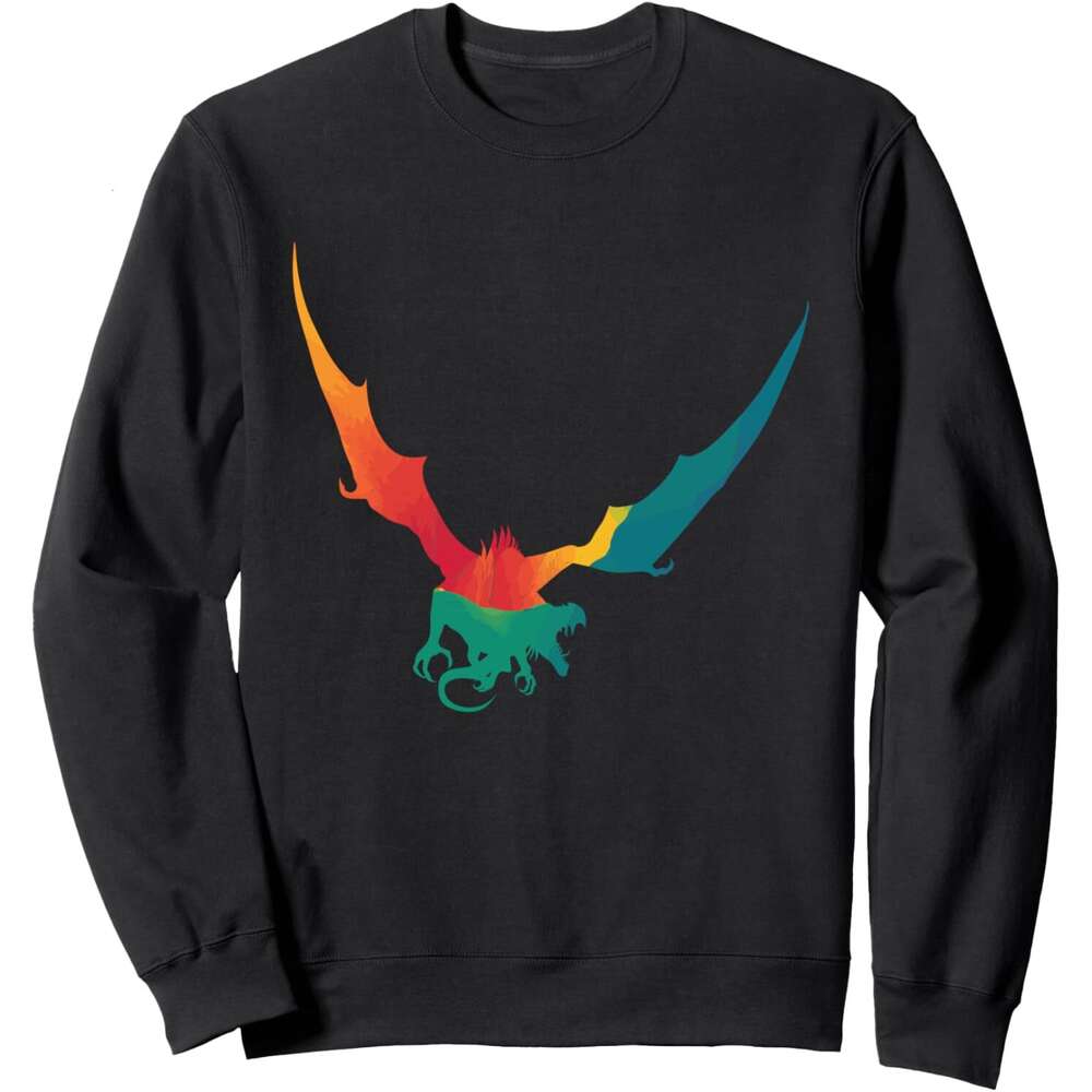 Long Sleeve Shirts for Men sweatshirt Mythological Flying Dragon Avian Reptile Funny Gift Sweatshirt T shirt Tee Streetwear Casual tops clothes