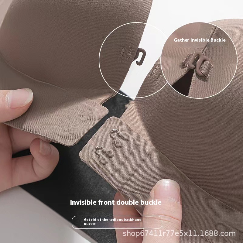 Strapless for female Xia, with a small chest that gathers and highlights, slip front buckle, anti glare bra, no trace, invisible wrapping bra dongduma