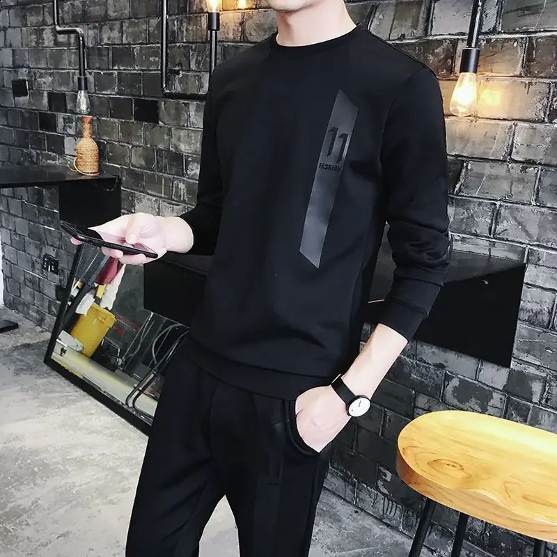 Male T Shirt Sportswear Clothes for Men Black Tracksuit Gym Sports Suits Stretch Pants Sets Slim Fit Top Casual Fashion Basic S 240821