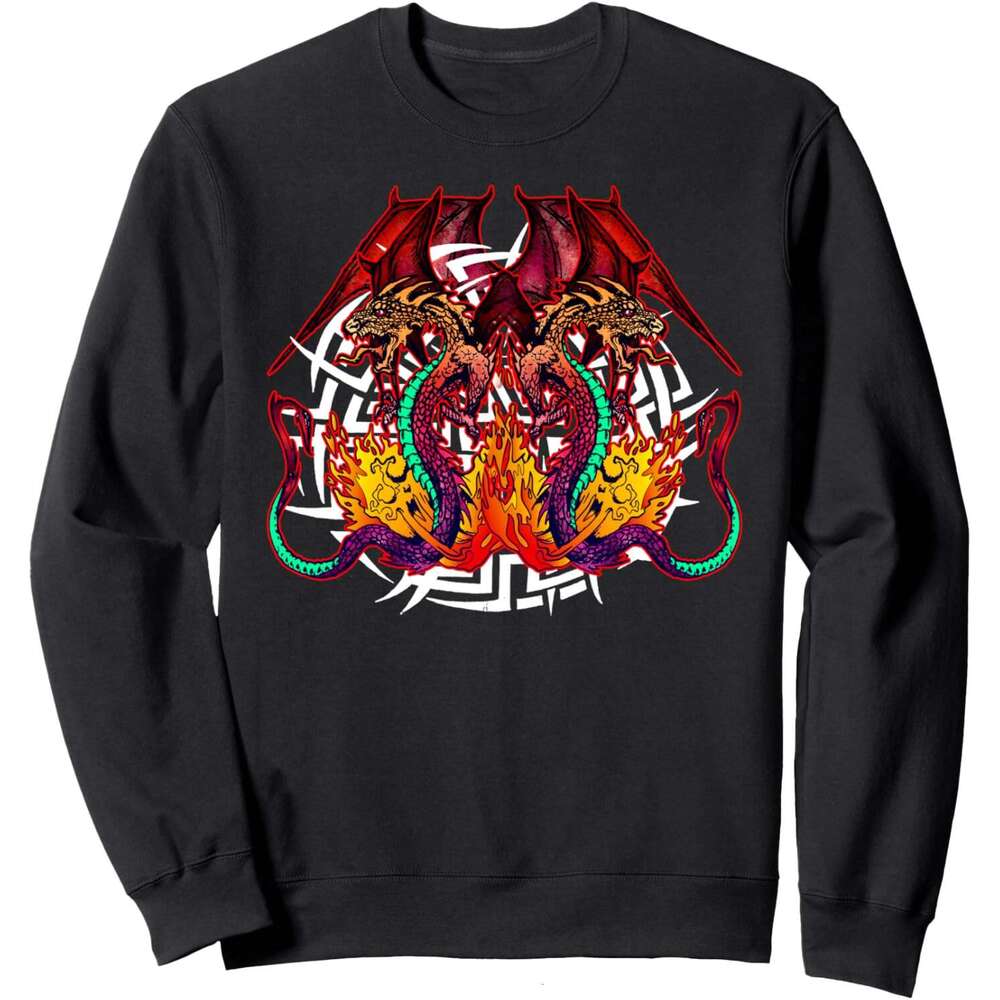 Long Sleeve Shirts for Men sweatshirt Super Fire Breathing Dragon Animal Creature Gift Sweatshirt T shirt Tee Streetwear Casual tops clothes