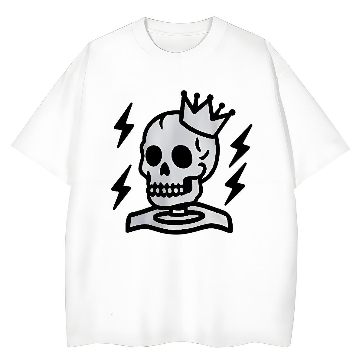 Classic T Shirts Women 100% Cotton 230g Breathable Soft Sport skull Women Tees Designer Nice White Plus Size Clothes