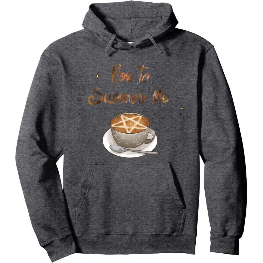 Hoodie for Mens Womens How To Summon Me Pentagram Coffee Cup Cute Funny Halloween Pullover Hoodie Graphic Hoodies Sweatshirt Pullover Long Sleeve 2025