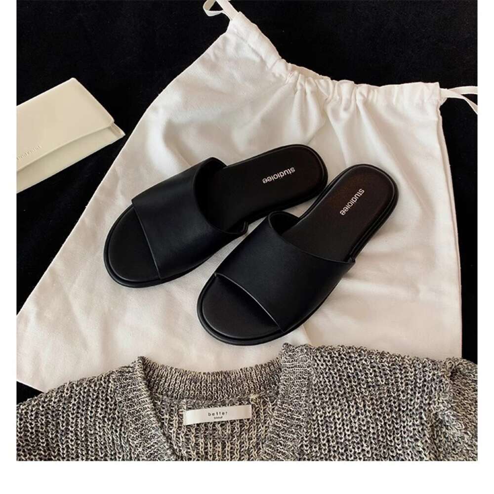 Ddmysports Grape Mom S Comfortable Sheepskin Versatile Flat Bottom Row Slippers For Women Outwear Summer New Style OUTDOOR