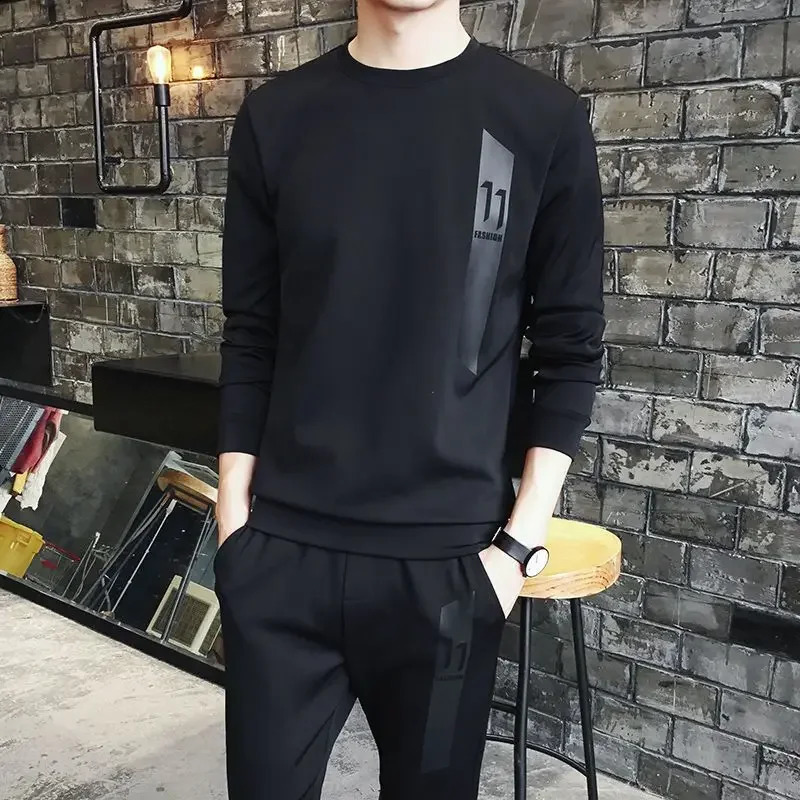 Male T Shirt Sportswear Clothes for Men Black Tracksuit Gym Sports Suits Stretch Pants Sets Slim Fit Top Casual Fashion Basic S 240821
