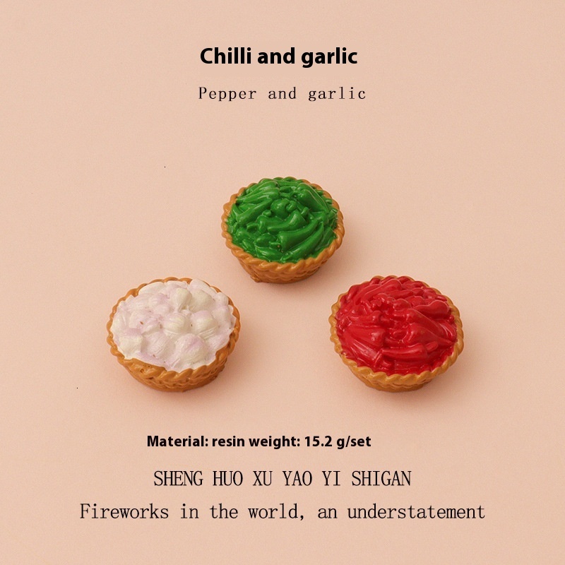 Cartoon Cute Little Girl Baby House Miniature Food Play Mini Chili Garlic Micro Landscape Creative Ornament OB11
