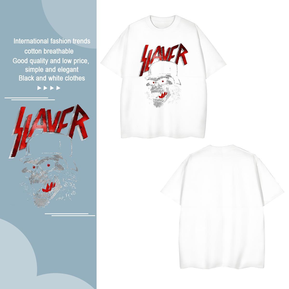 Customized scary Mens Tshirts 230g 100% Cotton T Shirts Men Graphic Sports Casual Breathable Crew Neck Wholesale Tee Shirt