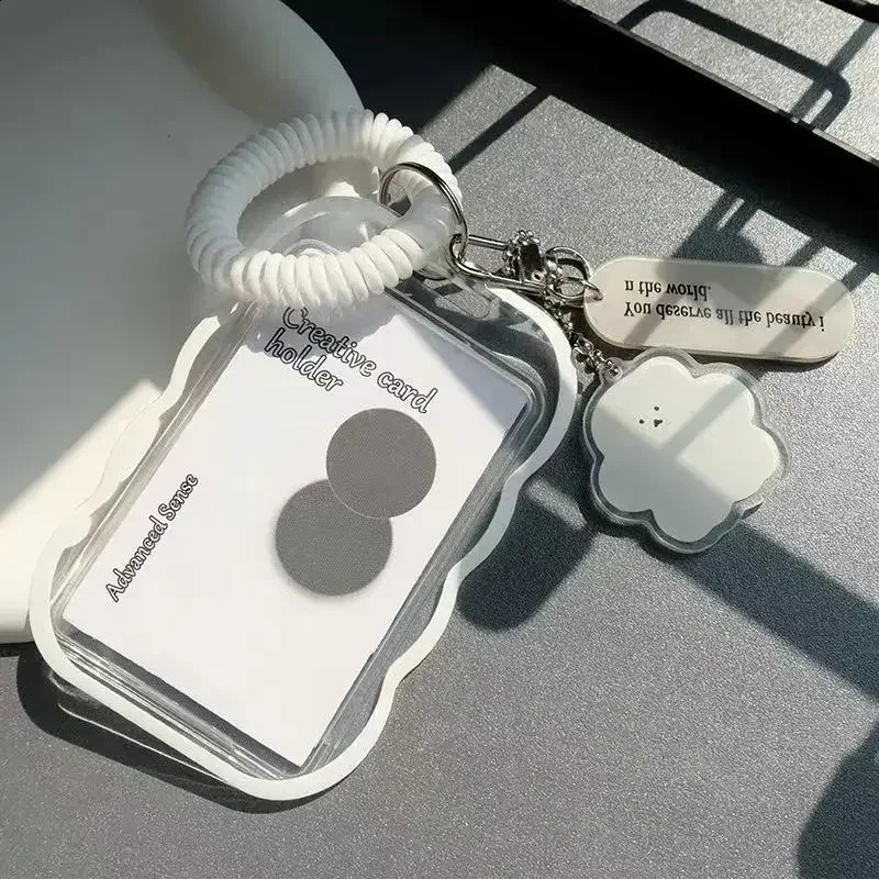 A simple ID card holder with a drawstring Korean Kpop po cover transparent and visible protector 240820