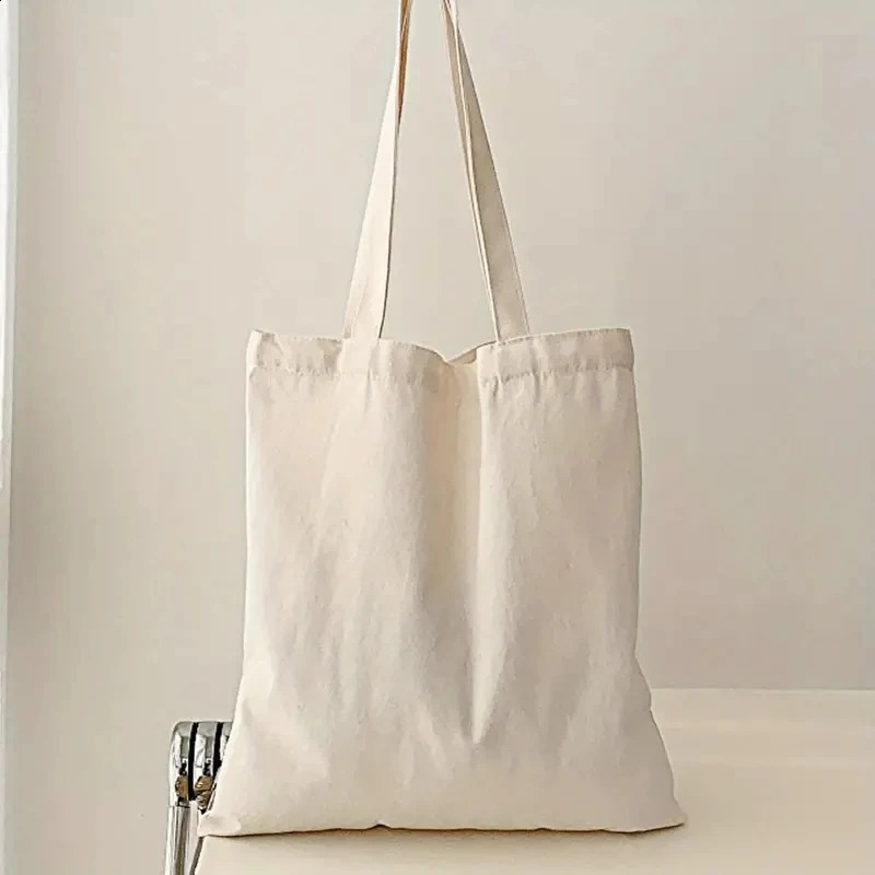 Simple and Casual Solid Color Canvas Material Large Capacity Womens Handheld Shoulder Bag for Shopping Travel 240820ZYl