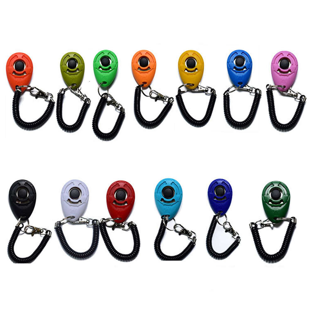 Training Clicker Pet Cat Plastic New Dogs Click Trainer Aid Tools Adjustable Wrist Strap Sound Key Chain Dog Supplies