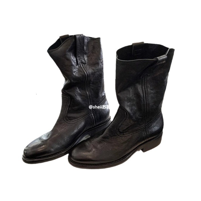 Ddmysports Suyin S Same Style Burke Road Genuine Leather V Neck Western Thick Heel Short Women Desert Boots Autumn And Winter OUTDOOR