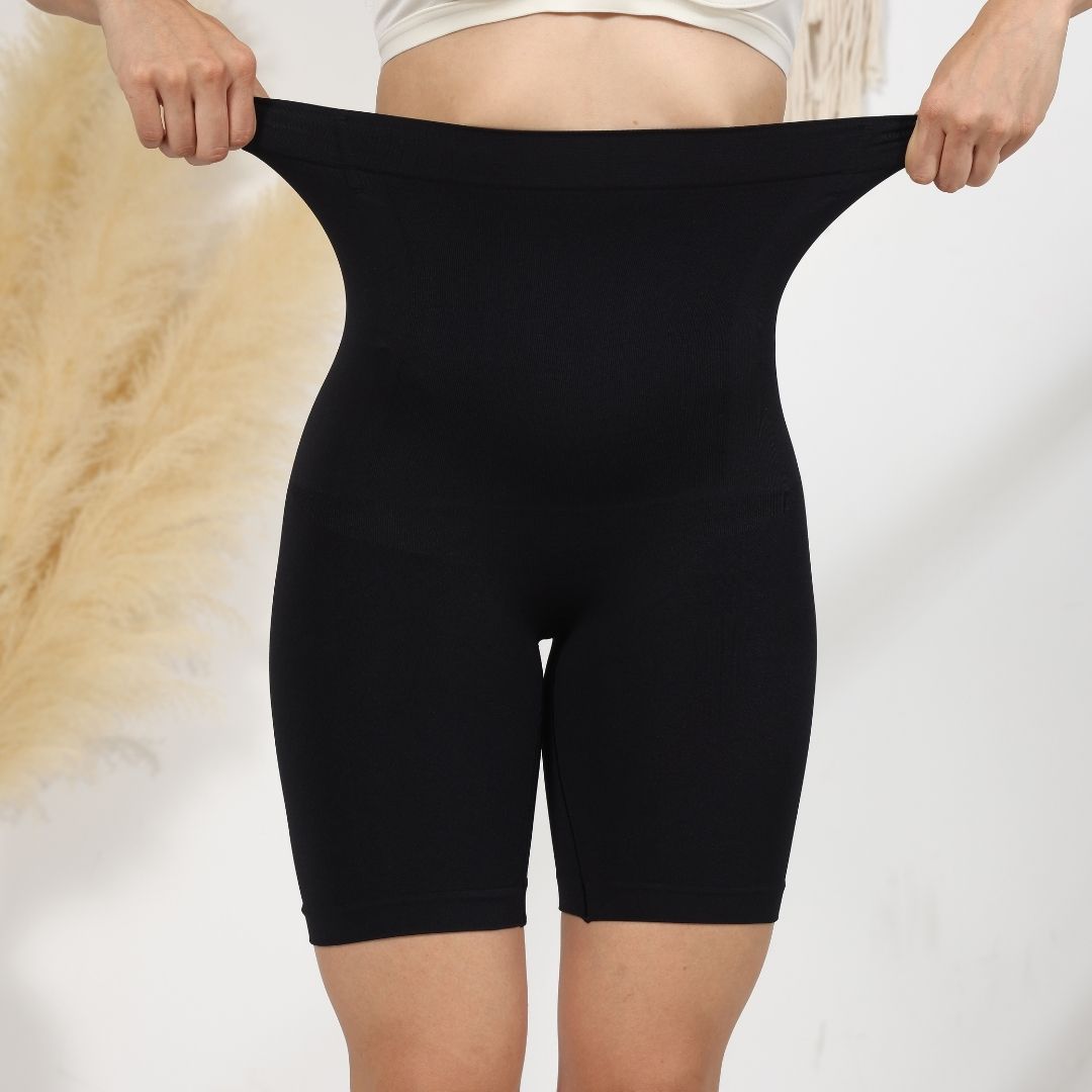 shapewear for women good quality Solid color seamless high waisted and high elasticity shaping sports shorts abdominal compression, shaping effect-XYA