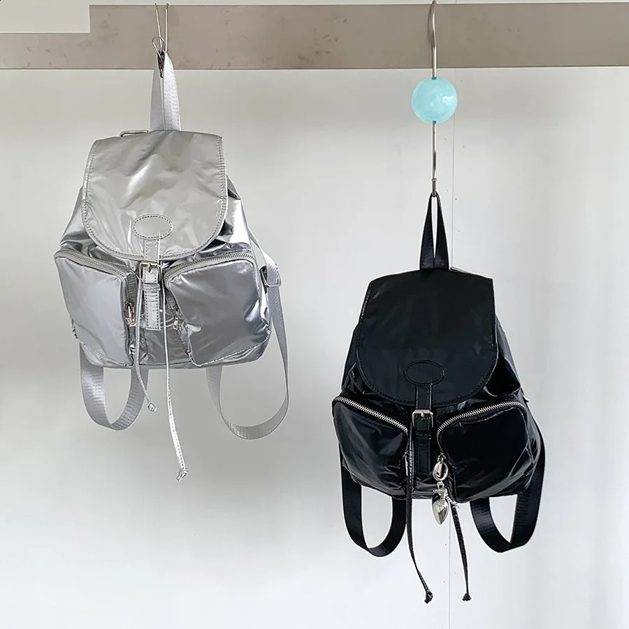 Womens backpack Preppy Style Flap nylon womens backpack niche design college womens travel girl backpack 240808