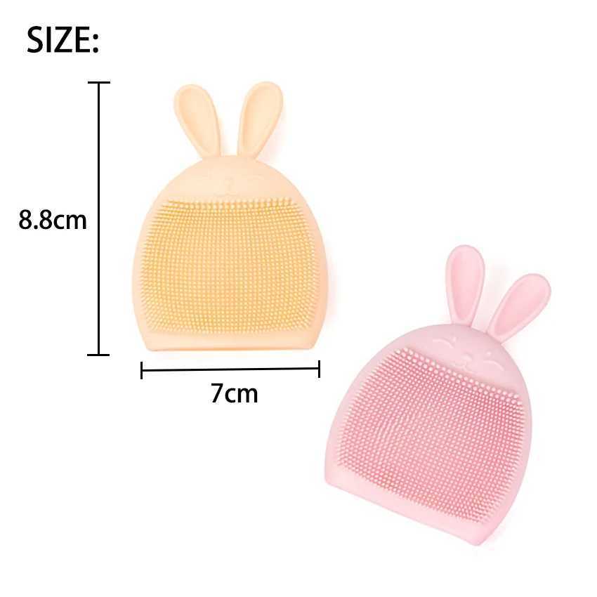 Rabbit Shape Silicone Face Cleansing Brush Skin Scrubber Glove Baby Shampoo Softy Brush Deeply Exfoliating Skin Care Tool Y240821
