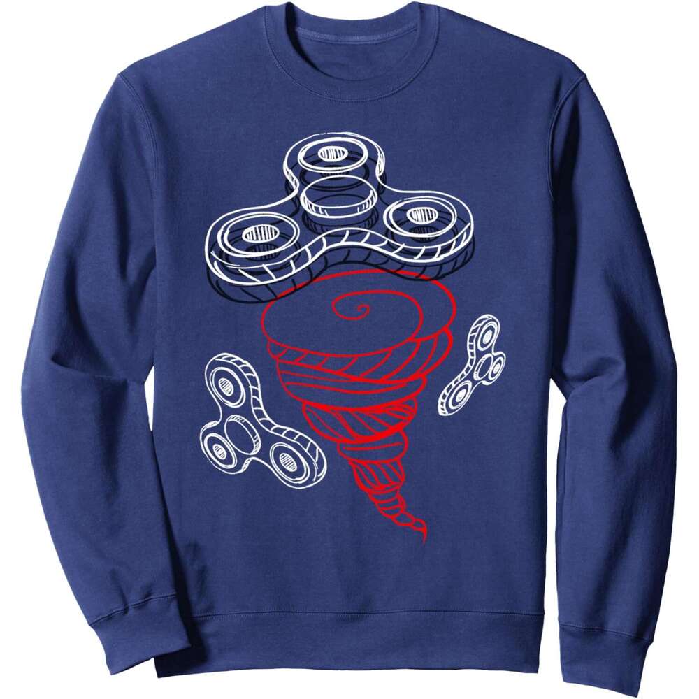 Long Sleeve Shirts for Men sweatshirt Fidget Spinner Twister Tornado cool trendy gift Sweatshirt T shirt Tee Streetwear Casual tops clothes