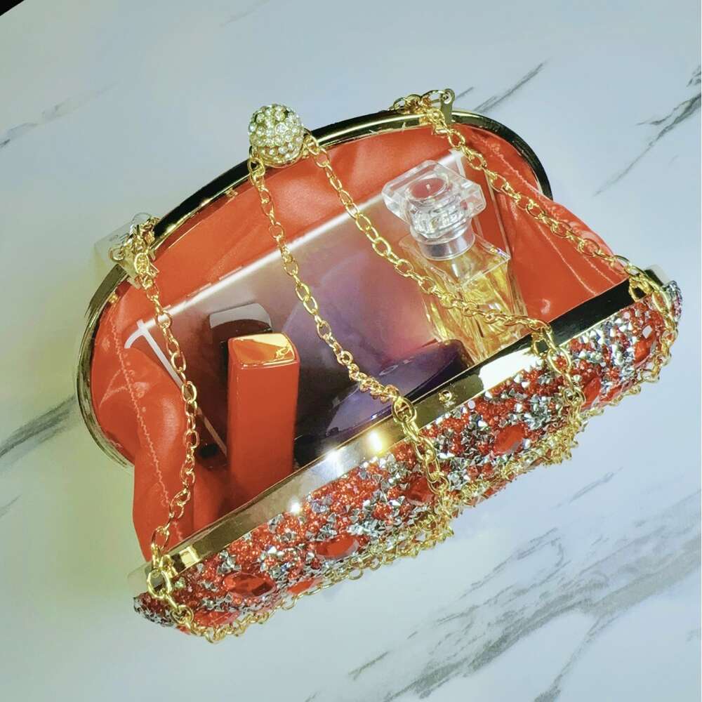 2025S Fashion Designer New Water Suower Full Dia Goose Egg Small Handheld Diagonal Cross Women S Dress Qipao Banquet Bag