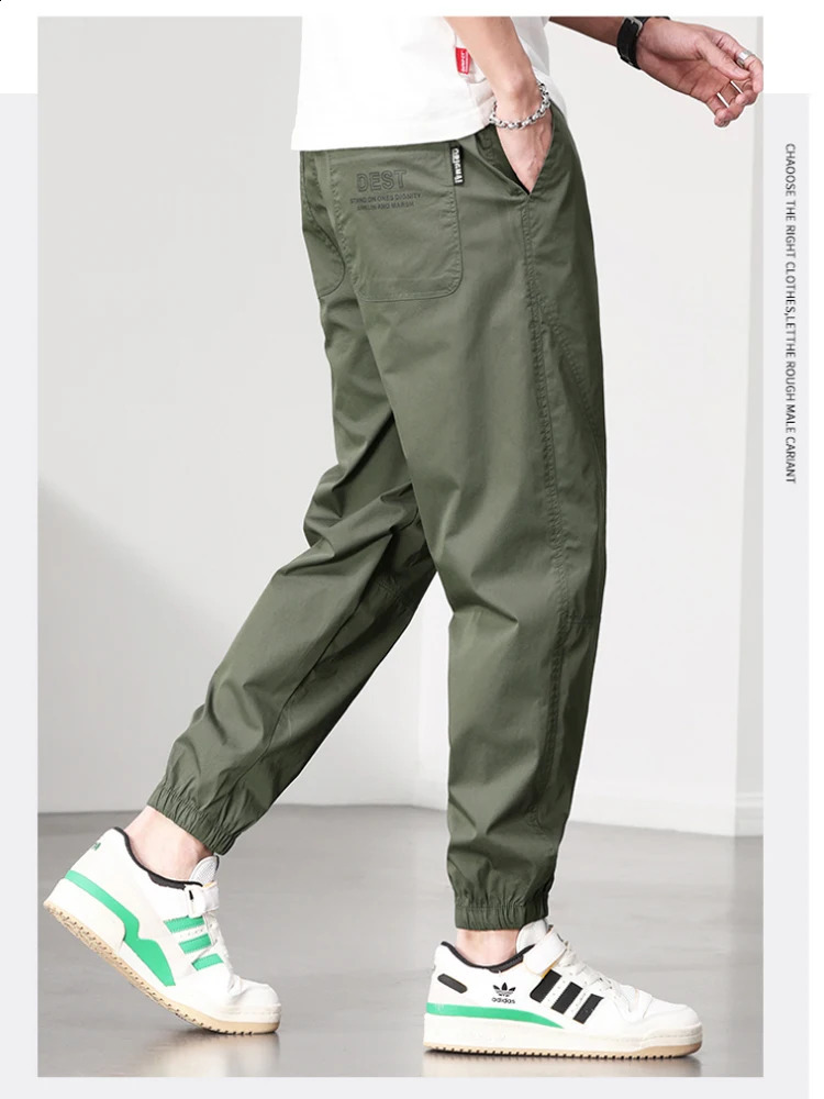 Zanshijun Green Japanese Leisure Work Clothes Lightweight Cool Linen Loose Breathable Summer Cotton Pants 240821