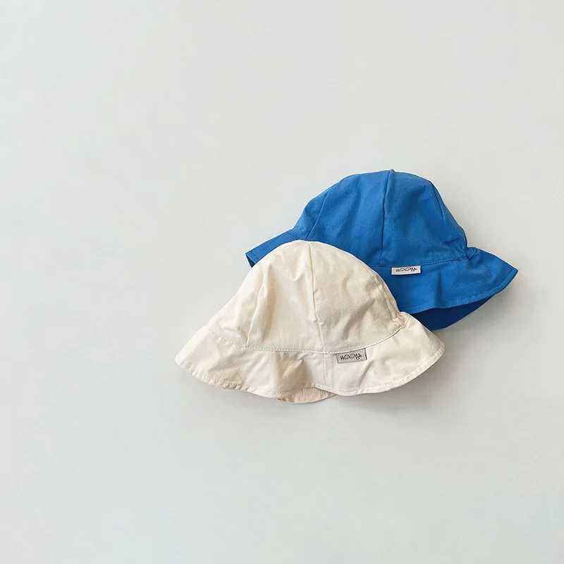 Newborn Cotton Solid Soft Spring Summer SunHat Children Bucket Hat Wide Brim Infant Kids Fisherman Hat Beach Seaside Cap M240821