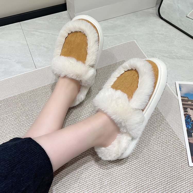 Ddmysports Wearing Hairy Women In Autumn Winter Plus Size For Both Men And Couple S Thick Soled Home Cotton Slippers With Toe Caps OUTDOOR