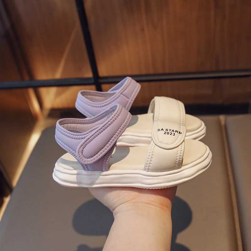 Purple/Rose Red Girls Sandals with Anti Slip Open Toes Summer Outdoor PU Girls Fashion Sandals Size 26-37 Sandals De Mujer W240821