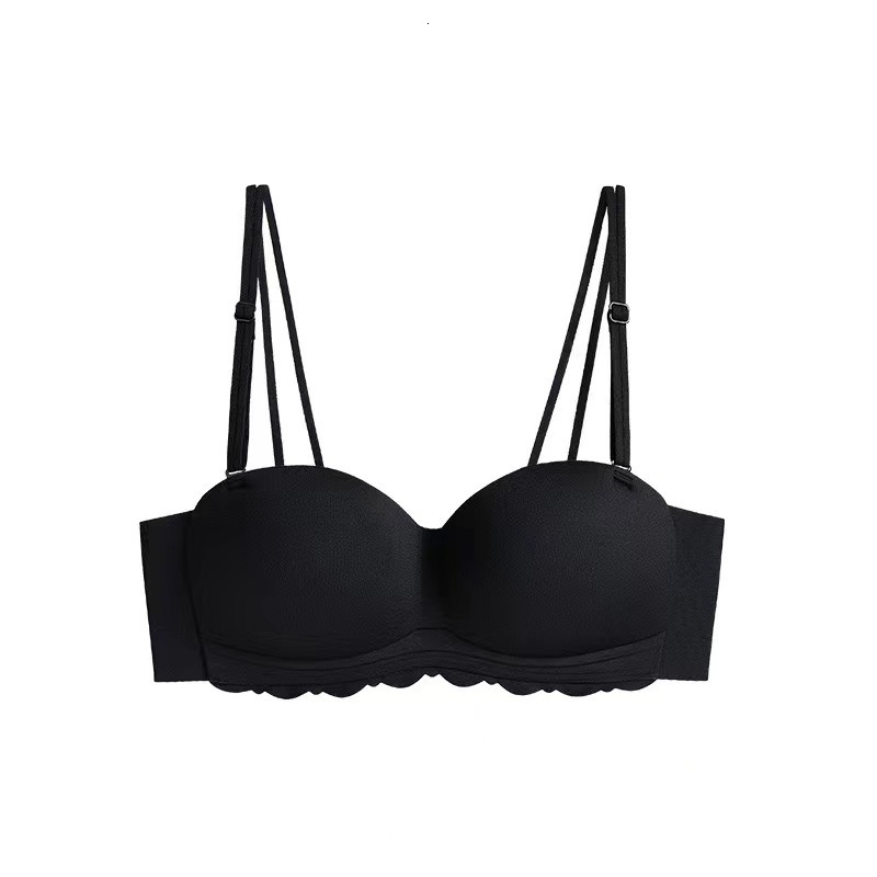 Strapless strapless for women in summer, with small breasts gathered together, slip, anti glare, no steel ring, invisible beautiful back wrapped bra d