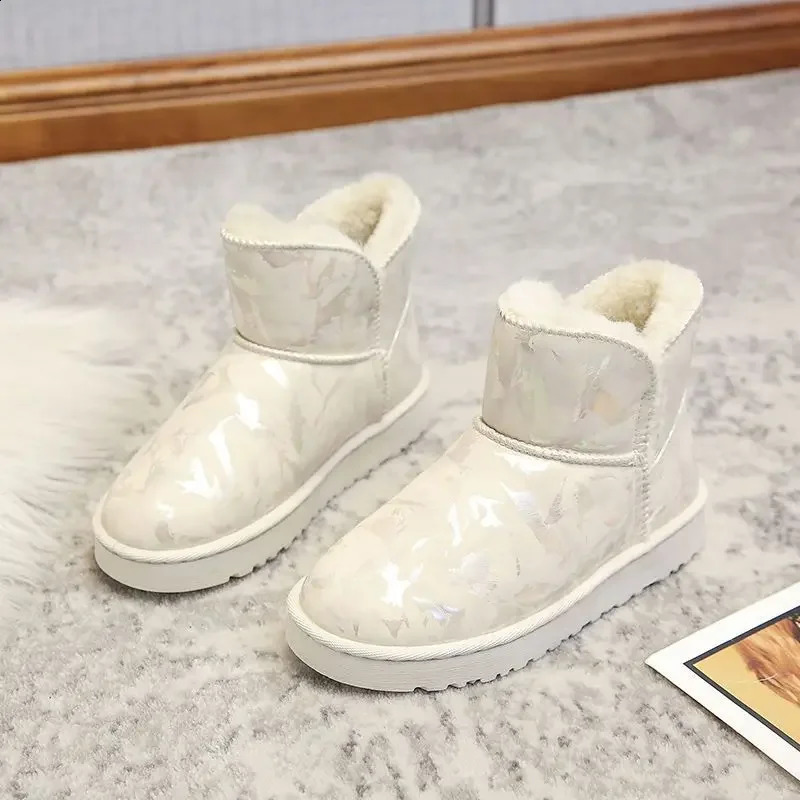 Ladies Snow Boots Ankle Chunky Booties Female Shoes Elegant With Low Heels Platform Black On Slip Offer Stylish Plush Work 240820