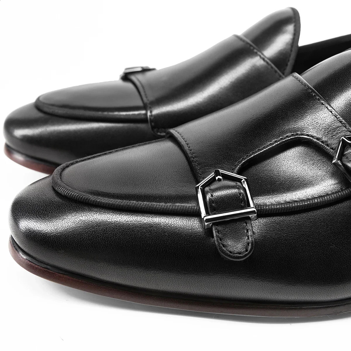 Spring and Autumn Mens Wedding Party Dress Shoes Black Brown Monks with Casual Fashion Mens Skating Boots 240821
