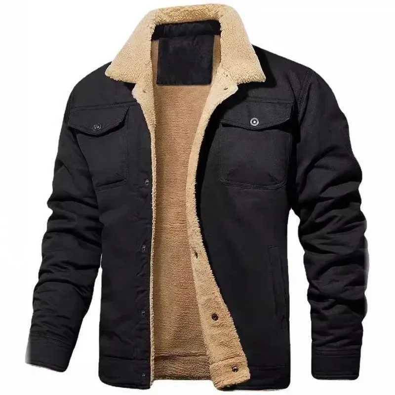 7 Colors Mens New Fall/Winter 2024 Jacket with Velvet Cotton Overalls Casual Fashion JacketXJ240820