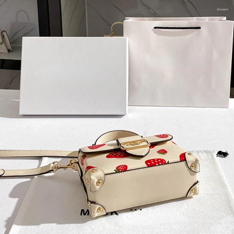 Evening Bags Fancy Strawberry Print Crossbody For Women Mini Handbag Small Ita Bag Shoulder Bolsos Para Mujer Female Sac