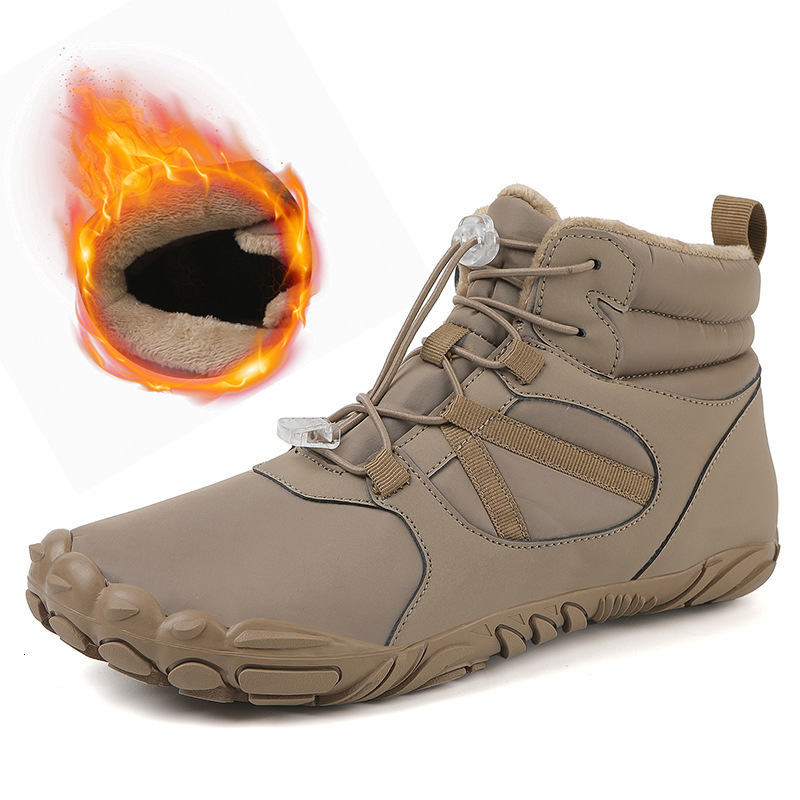 Ddmysports New Winter Warm Velvet Men S Women Snow Boots Waterproof And Breathable Couple Casual Five Finger Cotton Shoes OUTDOOR