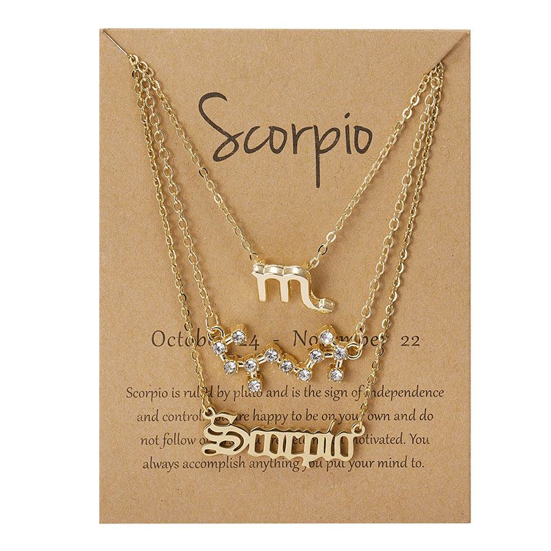Designer 18K Gold Silver Plated 12 Constellation Horoscope Astrology Necklace for Women Zodiac Letter Symbol Pendent Necklaces Lovers Jewelry Gift 3PC