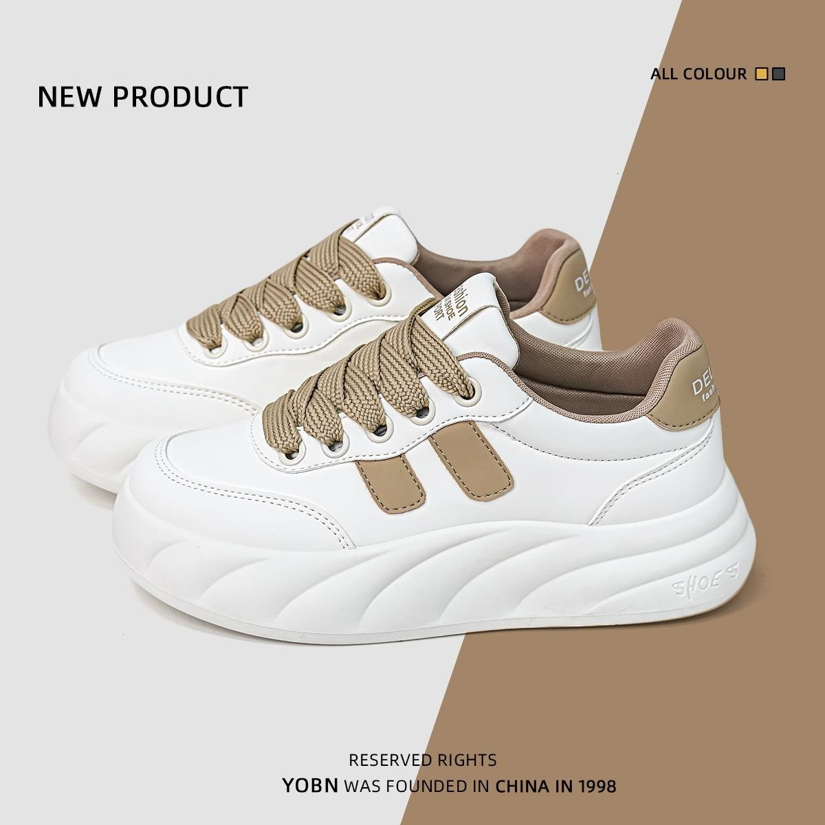 Ddmyoutdoor Sponge Cake Thick Sole Bread White Women Spring New Korean Version Casual Board Students Comfortable Sports Shoes For OUTDOOR