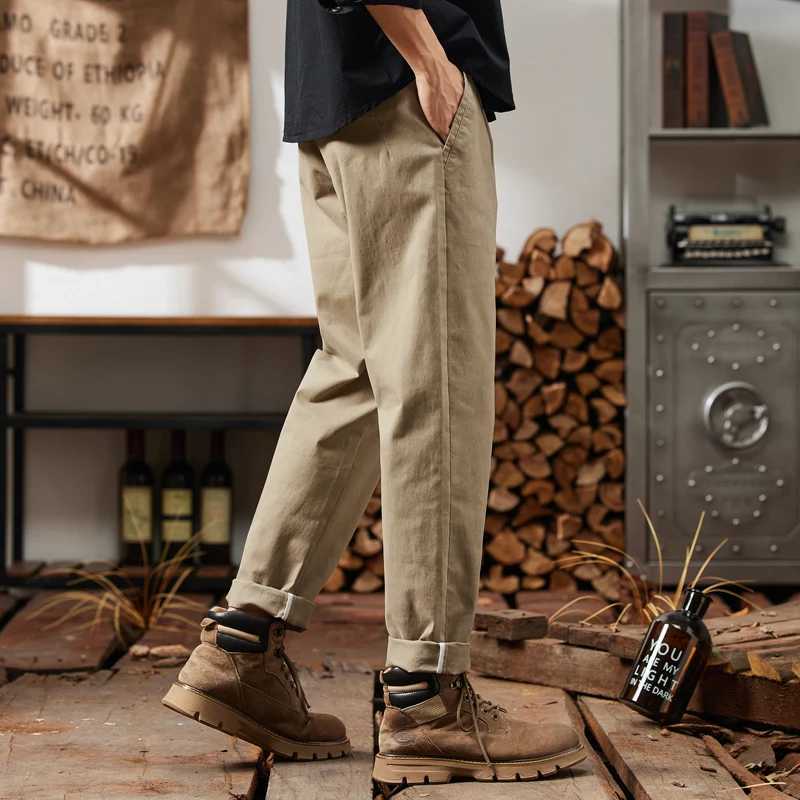 Mens elastic waist cargo pants with new printing mens cotton casual pants mens work clothes Hombre straight pants mens plus size 28-38W240725