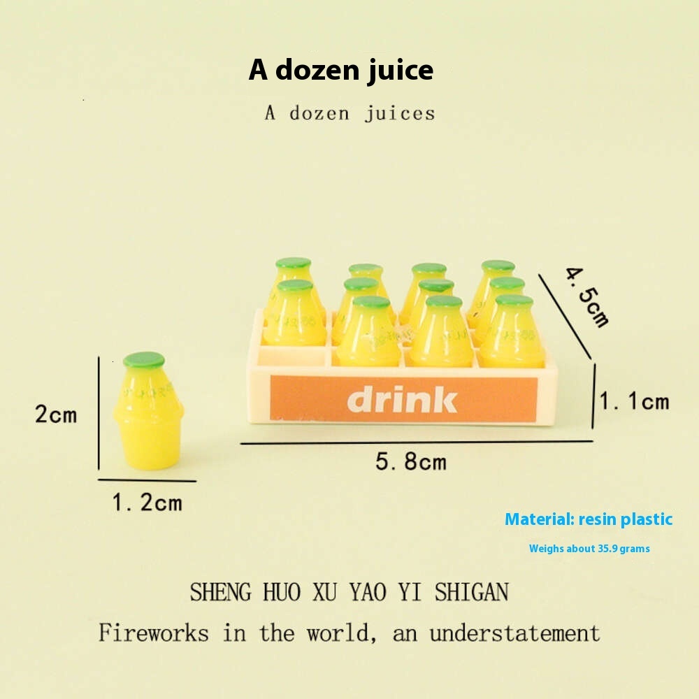 Miniature simulation beverage frame, mini milk bottle, micro landscape, baby house decoration technology, ornaments, accessories