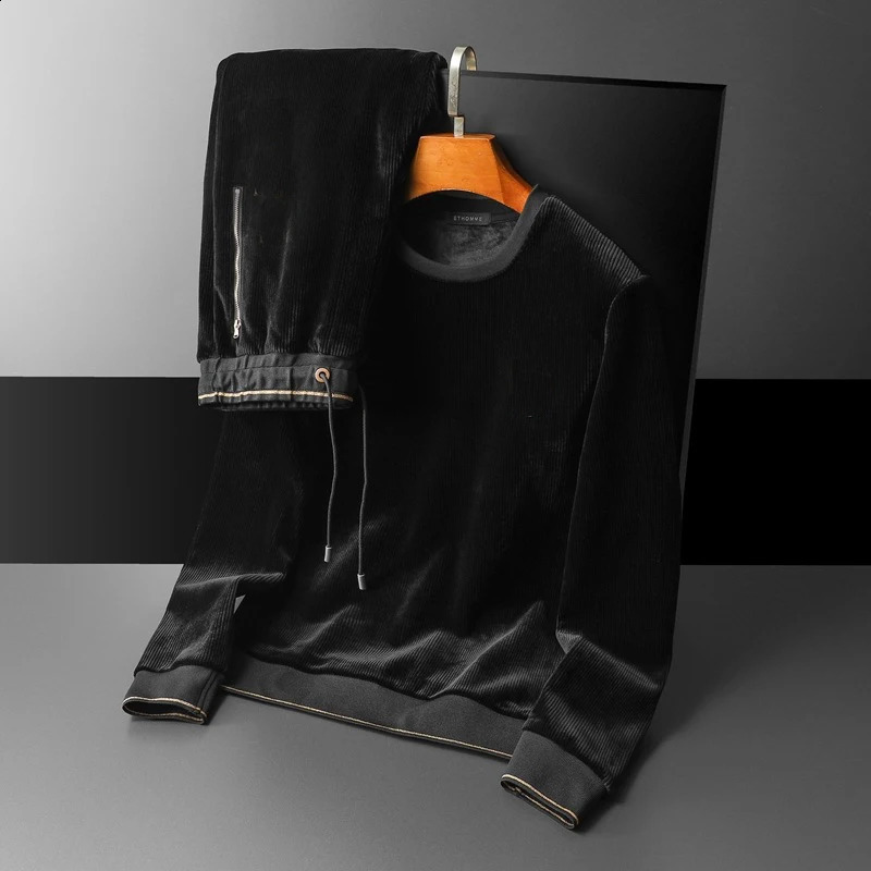 Autumn and winter TB letter thick double-sided gold velvet youth sportswear of high quality 240827