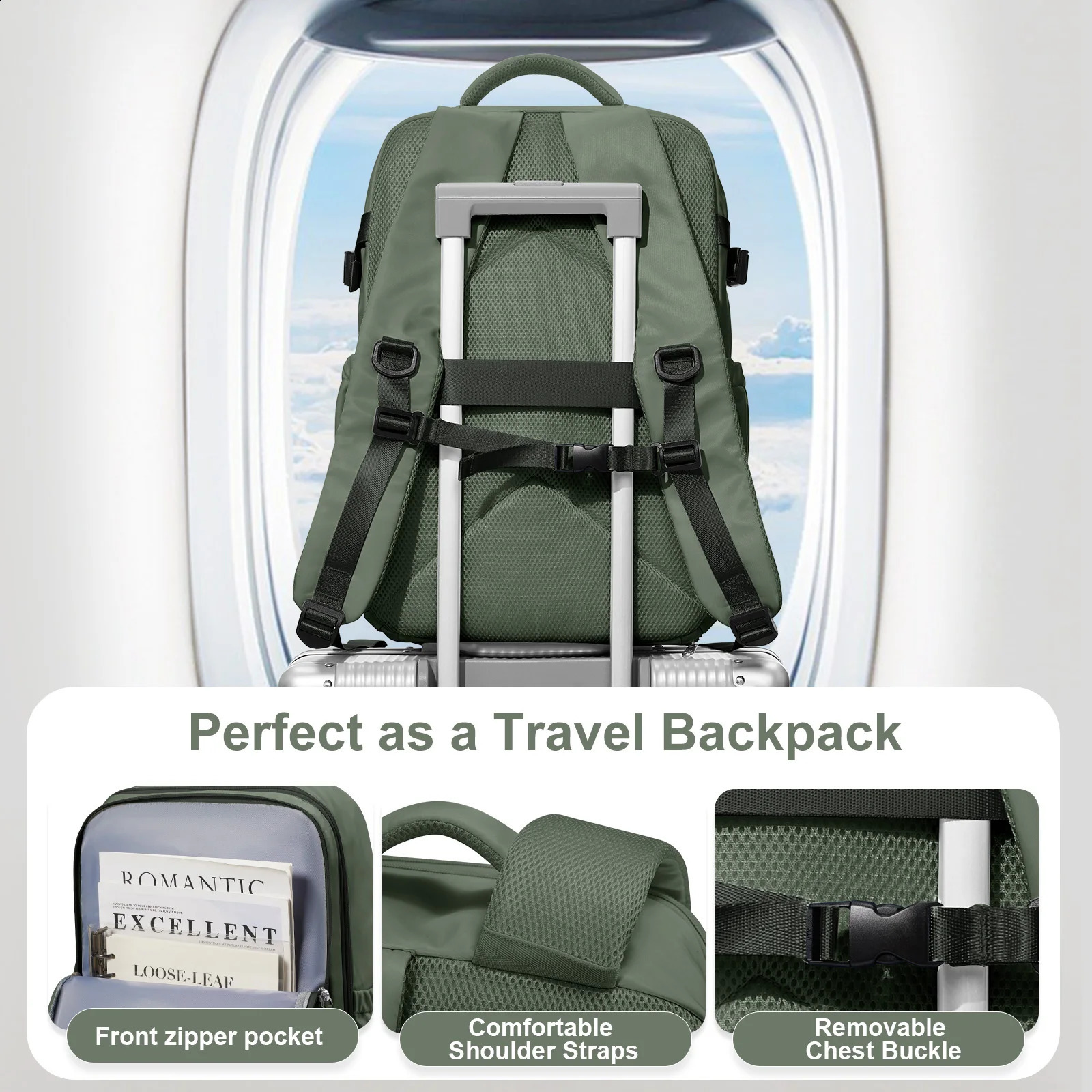 Airplane Travel Backpack Cabin Laptop Bag Mens Leisure Large Capacity Easyjet 45x36x20 Portable Handcart 240820