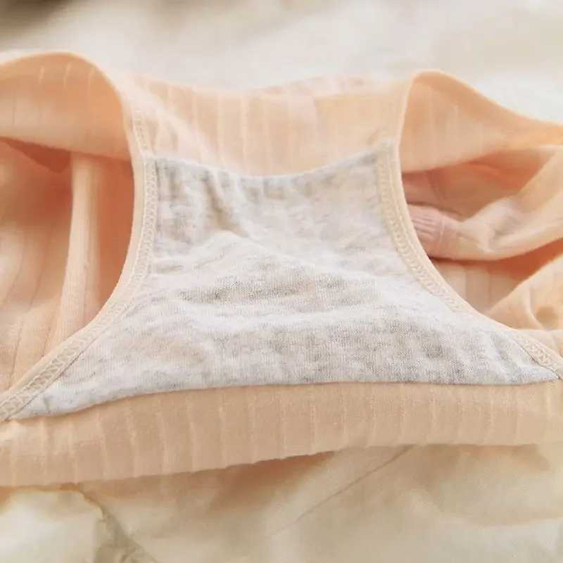 5PCS Kids Solid Antibacterial Panties for Girls Cotton Soft Cute Briefs 3+y Young Child Underwears Baby Thin Breathable Knickers Y240821